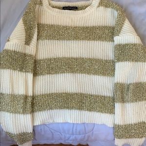 White and Gold sparkly sweater
